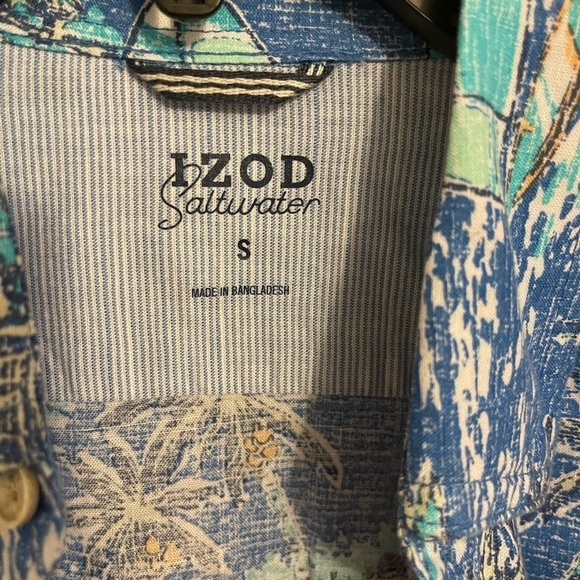 IZOD‎ Saltwater Sailboat Men's Size Small Shirt blue revival Print NEW WITH TAGS - Picture 4 of 8